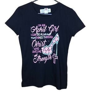 April Bling Christian Graphic Tee New S